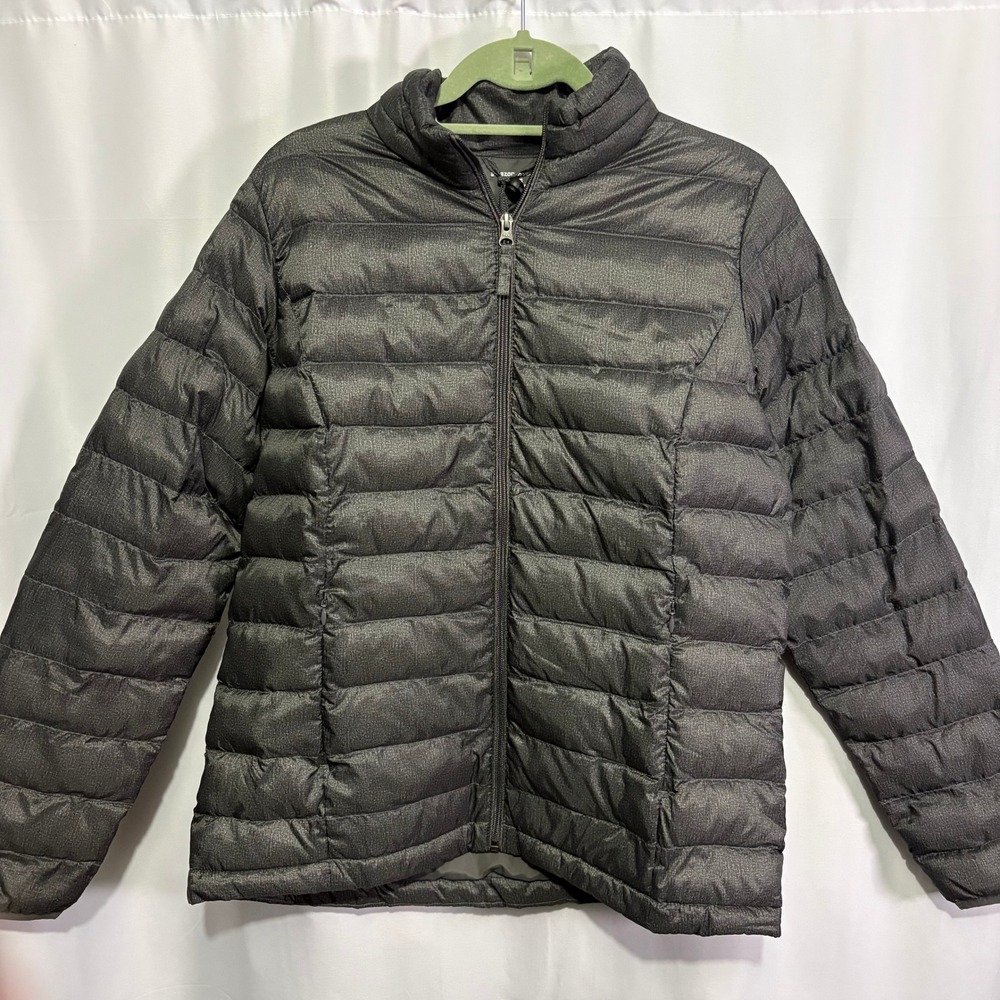 Amazon Essentials Womens Packable Puffer Jacket Gray Heather Large Full Zip Coat